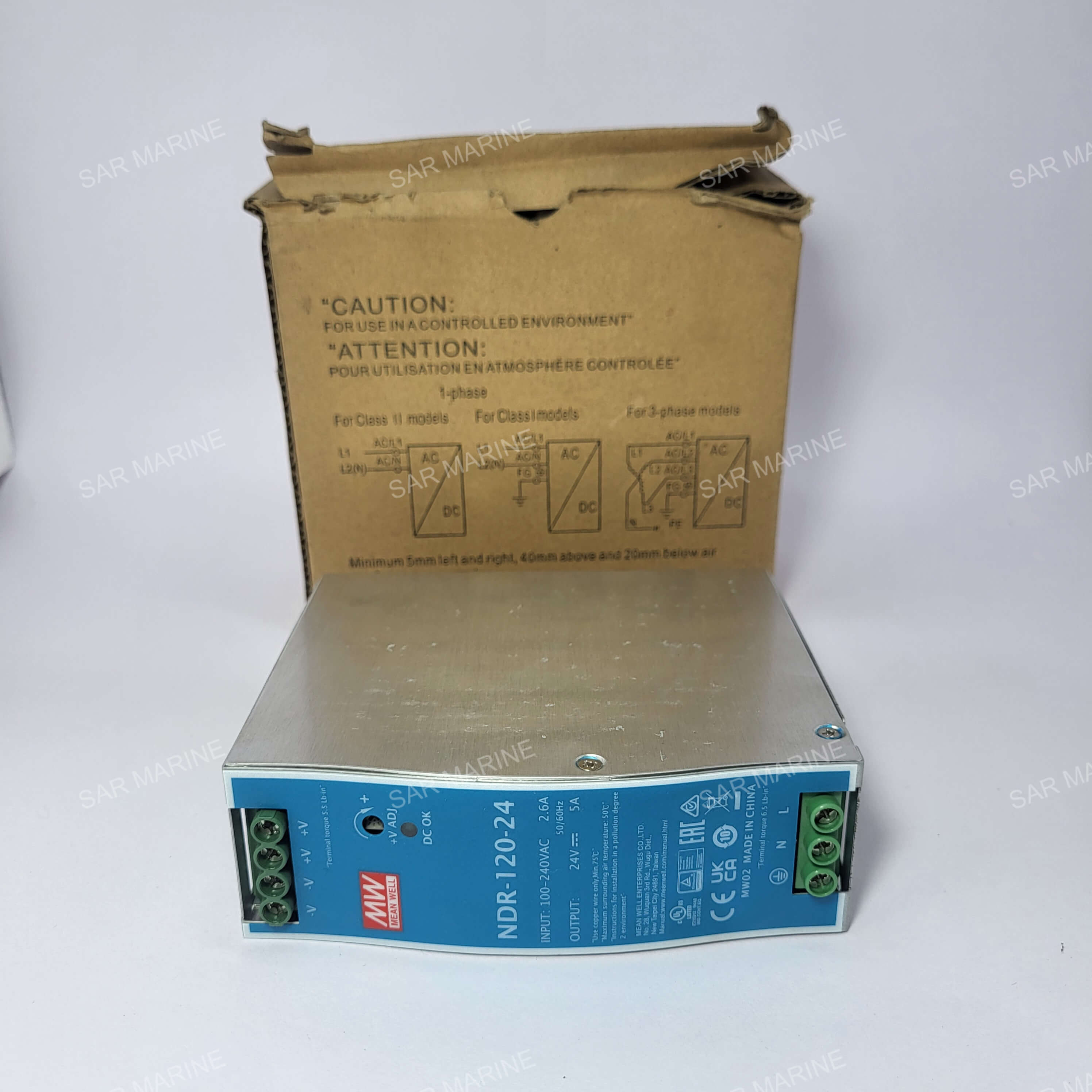 MW NDR-120-24 Slim DIN Rail PSU 24VDC 5A 120W Power Supply